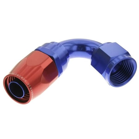 Red Horse Performance -10 120 DEGREE FEMALE ALUMINUM HOSE END - RED&BLUE 1120-10-1